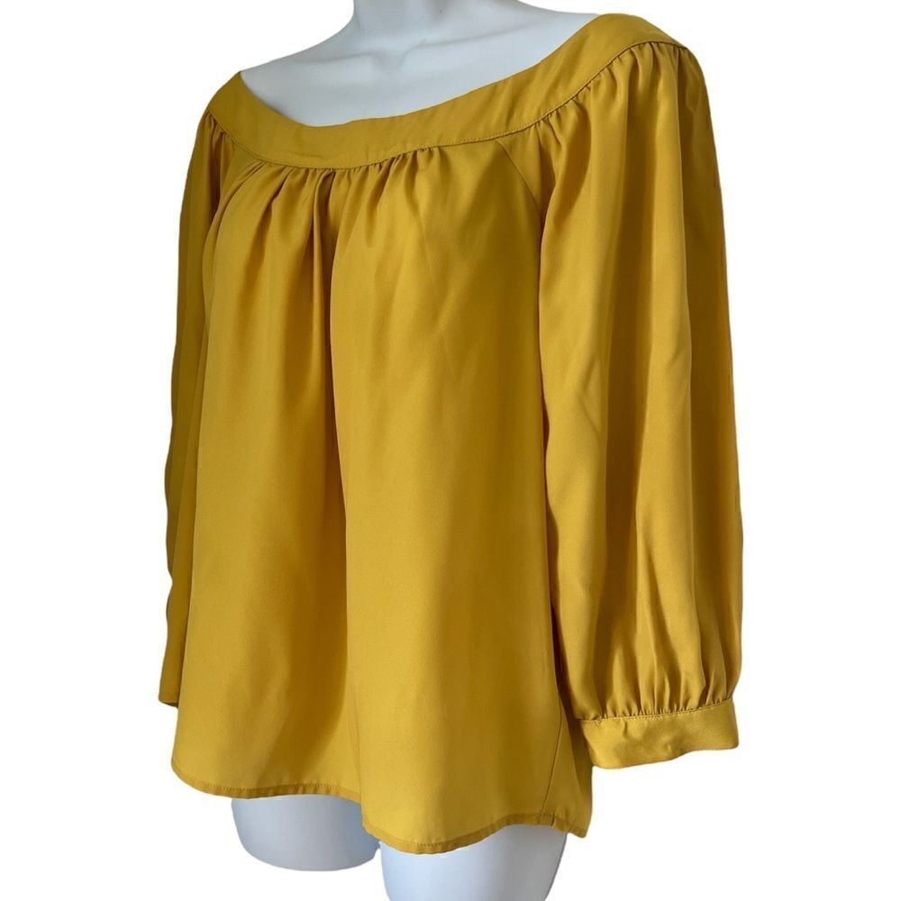 Anthropologie Maeve Yellow Long Sleeve Summer Spring Lightweight Blouse sz S